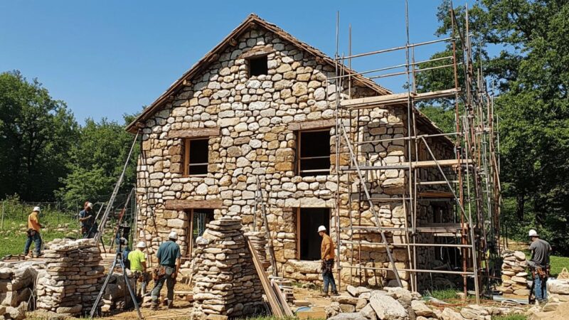 Maison en pierre : les techniques de construction conformes au DTU et a la reglementation